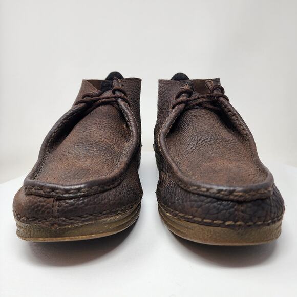 Tony Lama Walnut Forge Bison Chukka Boots Men 13D Brown Leather Moc Toe CAV0902 - Picture 3 of 14